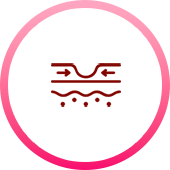 深层皱纹改善 皮肤更紧致 激活皮肤再生 提升水分含量 增加真皮密度和厚度的图标